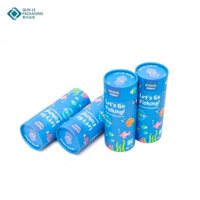 Eco Friendly Cardboard Cylinder Custom Round Paper Tube Box For Puzzle